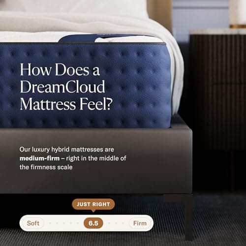 DreamCloud 12" Queen Mattress - Luxury Hybrid Gel Memory Foam - 365 Night Trial - Premium Pressure-Relieving Layers - Forever Warranty - Mattress in a Box - CertiPUR-US Certified