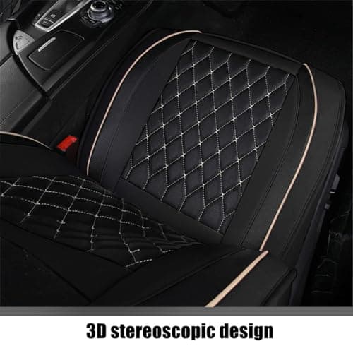 Car Seat Covers Full Set, Super Luxurious Heavy Duty Waterproof Leather Automotive Vehicle Cover for Cars SUV Pick-up Truck, Universal Non-Slip Seat Car Accessories (Black)