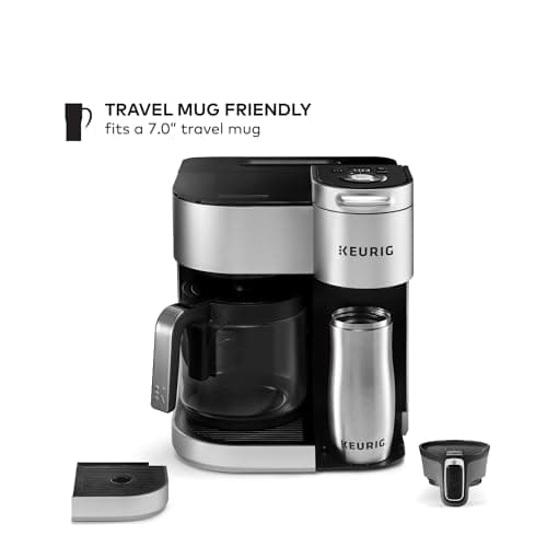 Keurig K-Duo Special Edition Single Serve K-Cup Pod & Carafe Coffee Maker, Multiple Brew Sizes, Sleek Silver Colored Finish, 60oz Removable Reservoir, Silver