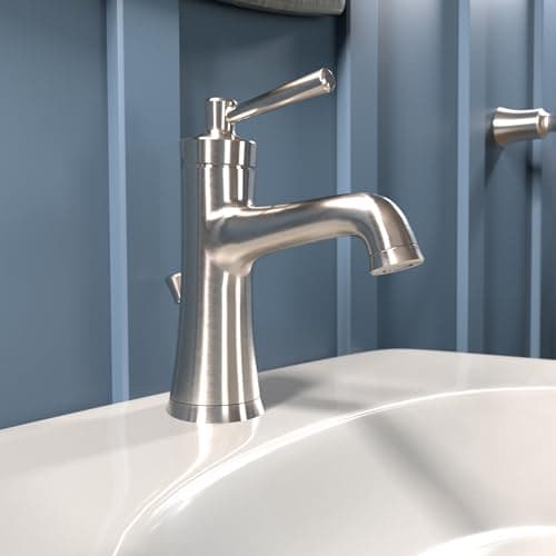 hansgrohe Joleena Transitional 1-Handle 1 8-inch Tall Bathroom Sink Faucet in Brushed Nickel, 04771820, 1.2 GPM