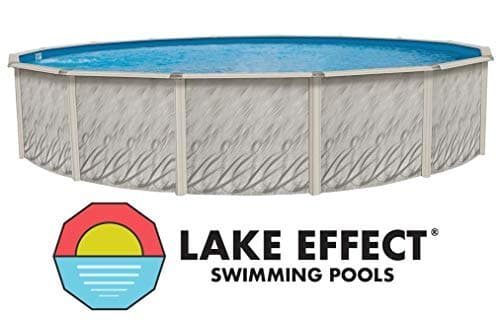 Lake Effect Pools 'Meadows Reprieve' 24' Round Above Ground Swimming Pool | 52" Inch Height | Resin Protected Steel Sided Walls | Includes a Antilles Dolphin Overlap Liner and Widemouth Skimmer
