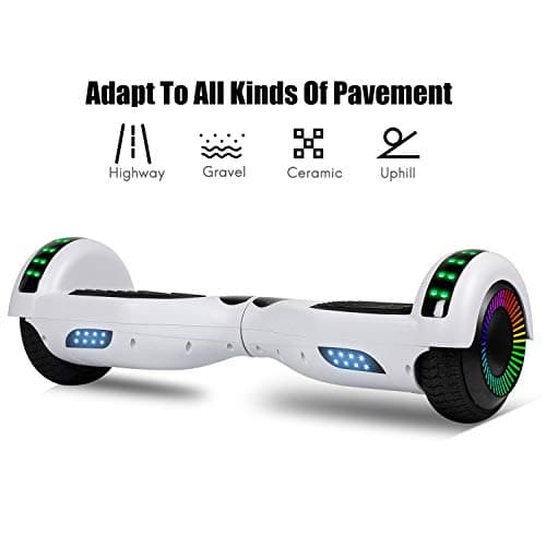 LIEAGLE Hoverboard, 6.5" Self Balancing Scooter Hover Board with Bluetooth Wheels LED Lights for Kids Adults