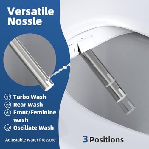 Electric Bidet Toilet Seat, Heated Toilet Seat Elongated with Instant Warm Water & Dryer, Feminine & Front Rear Wash, Wireless Remote, Self-Clean Nozzle, Slow Close Lid, Upgraded Silent ECO Child Mode