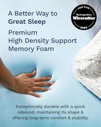 ViscoSoft 3 Inch Memory Foam Mattress Topper Queen - Select High Density Ventilated Mattress Pad - Premium Removable Rayon Cover