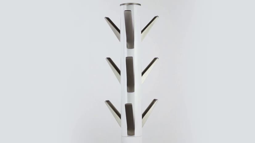 Umbra Flapper Coat Rack, Clothing Hanger, Umbrella Holder, and Hat Organizer, Great for Entryway, Black/Walnut (320361-048)