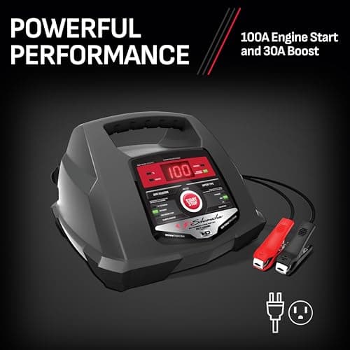 Schumacher Electric Fully Automatic Car Battery Charger & Engine Starter - 6V / 12V Battery Charger & Maintainer - for Standard, AGM, Gel & Deep-Cycle Batteries - Reverse Hook-Up Protection - SC1281
