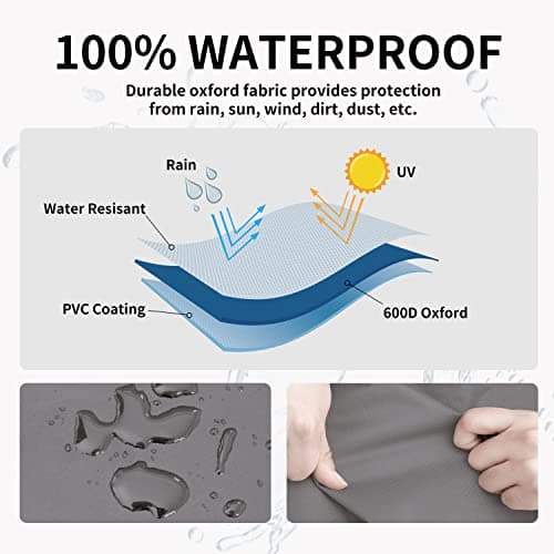 Easy-Going Outdoor Chair Cover Waterproof, Heavy Duty Patio Chair Cover, Windproof Outdoor Furniture Cover with Air Vent (2 Pack-33.5Wx31.5Dx36H inch, Gray/Dark Gray)