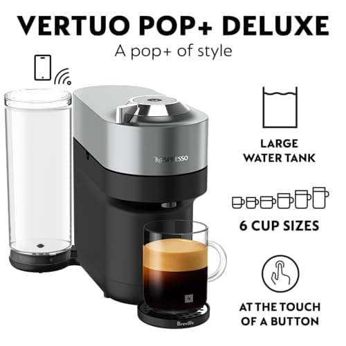 Nespresso Vertuo Pop+ Deluxe Coffee and Espresso Maker by Breville, Titan