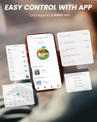 RAINPOINT 8 Zone Smart Sprinkler Controller - Local Weather Intelligence WiFi Sprinkler System Controller, Easy Install APP Control Irrigation System, Sprinkler Timer for Garden Yard