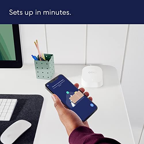 Amazon eero 6+ mesh wifi router - Supports internet plans up to a Gigabit, Coverage up to 1,500 sq. ft., Connect 75+ devices, 1-pack
