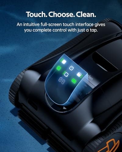Pool Cleaner K20, 2H Runtime Cordless Robotic Pool Vacuum, Touch Screen, Smart Navigation, Cleans Floor, Walls, Waterline, Ideal for Above & In-Ground Pools, Self-Parking
