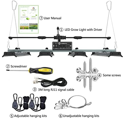 Grow Light LED Grow Lights for Indoor Plants Full Spectrum Growing Light Plant Hanging Growing Lamps Seedling Daisy Chain Dimmable Board 4x4ft Coverage (240watts)