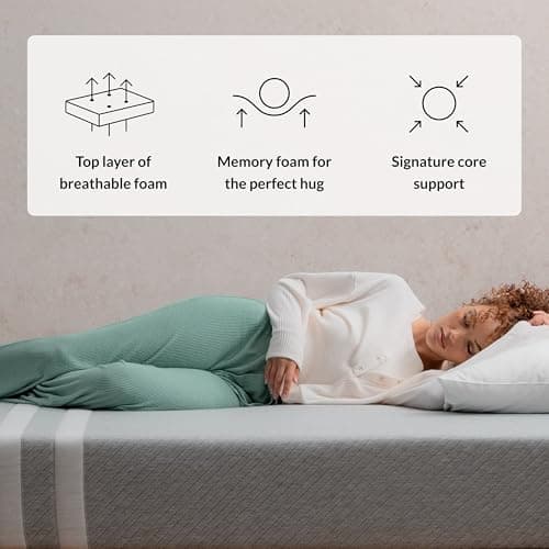 Leesa Original Foam 10" Mattress, Queen Size, Cooling Foam and Memory Foam / CertiPUR-US Certified / 100-Night Trial,Grey