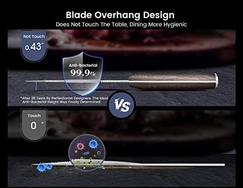 Steak Knives Set of 6, 4.8 Inch High-Carbon Japanese Stainless Steel Non-serrated Steak Knife with Wood Handle, Damascus Pattern Full Tang Design, Razor-Sharp Dinner Knives with Gift Box