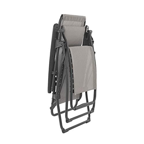 Lafuma Futura LFM3118 8548 Zero Gravity Outdoor Steel Framed Lawn Patio Recliner Folding Lounge Chair with Batyline Canvas, Seigle Grey