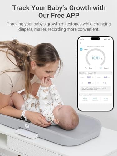GROWNSY Smart Baby Scale, Cozy Baby Scale with Removable Safety Strap, Baby Ergonomic Design, Non-Slip, Comfortable,White