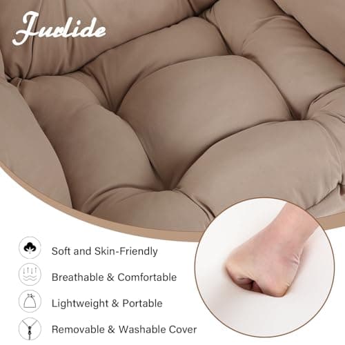 Lazy Chair with Ottoman, Modern Lounge Armchair with Lumbar Pillow, Accent Cozy Reading Chair and Folding Footstool for Bedroom, Dorm, Living Room,Khaki