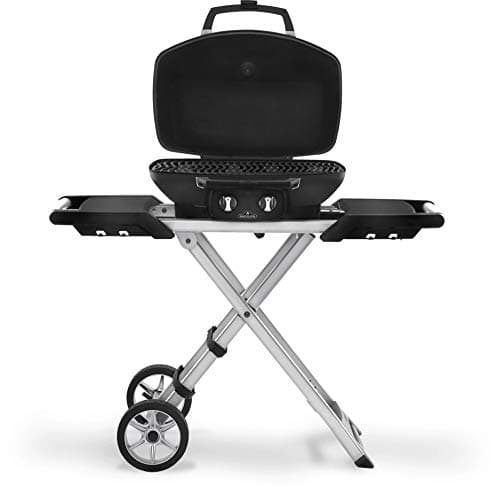 Napoleon TravelQ PRO285X Portable Propane Gas Grill with Foldable Scissor Cart, Black, 2 Burners, Tailgating, Camping, and Small Outdoor Spaces