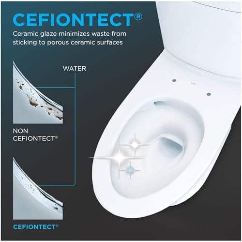 TOTO WASHLET+ Aquia IV One-Piece Elongated Dual Flush 1.28 & 0.9 GPF Toilet with Auto Flush S7A Contemporary Bidet Seat, Cotton White - MW6464736CEMFGNA#01