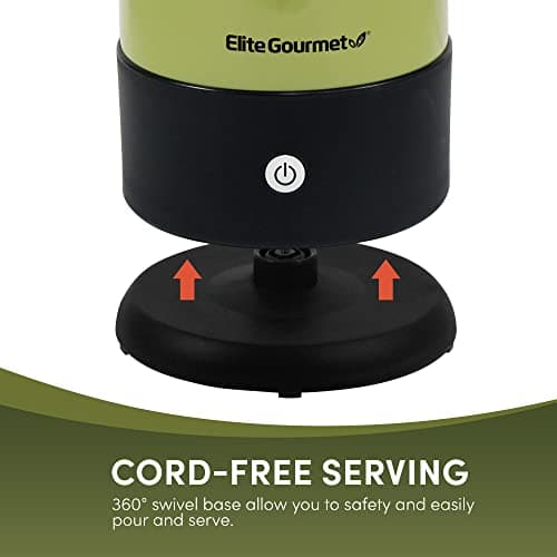 Elite Gourmet EC812G Vintage 50’s Electric Coffee Percolator Clear Brew Progress Knob Cool-Touch Handle Cord-less Serve, 12-Cup, Retro Green