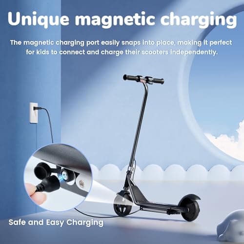 iScooter IK3/IK3Pro Electric Scooter for Kids Aged 6-12, LED Display, 3 Speeds, 3 Heights (IK3Pro), Magnetic Charging, 150W Motor, Colorful Lights