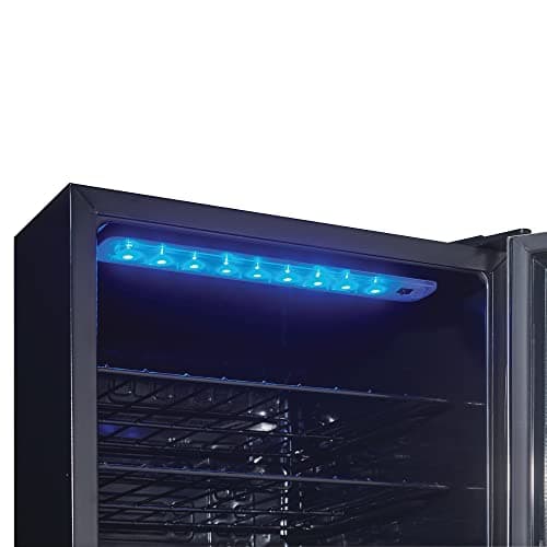 Danby DWC036A1BSSDB-6 3.3 Cu. Ft. Free Standing Wine Cooler, Holds 36 Bottles, Single Zone Fridge with Glass Door-Chiller for Kitchen, Home Bar, Stainless Steel
