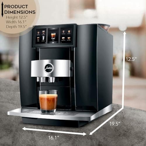 Jura GIGA 10 Automatic Espresso Machine (Diamond Black) Bundle with Water Stabilizer, Milk System Cleaner Mini-Tabs, Cleaning Tablets, Milk Containers, and Capresso Coffee Bean (6 Items)