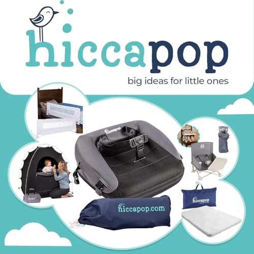 hiccapop NeoBoost Inflatable Toddler Booster Seat for Dining Table – Portable, Quick-Inflate Design – Anti-Slip Base, Secure Straps, Easy-Clean – Perfect for Home & Travel