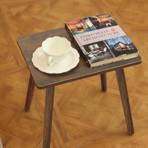 AWASEN Side Table, Small Wood End Table Living Room, Mini Bed Side Table Modern Accent Nightstand with Solid Wood for Bedroom Office Small Spaces, Rustic Brown