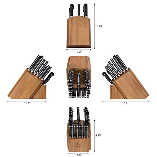 Cangshan V2 Series 1024128 German Steel Forged 23-Piece Knife Block Set, Acacia