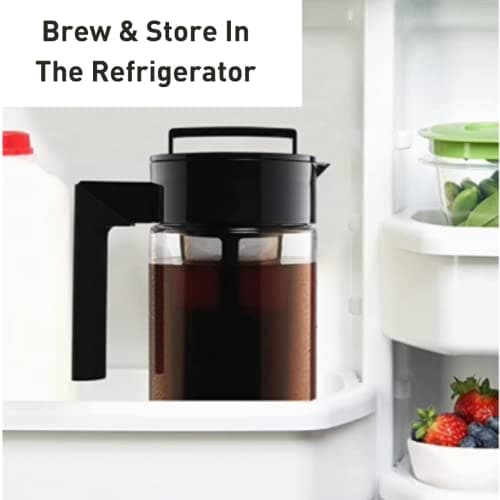 Takeya Patented Deluxe Cold Brew Coffee Maker, 1 qt, Black