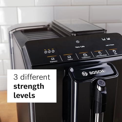 Bosch 300 Series Fully Automatic Espresso Machine – In-Cup Frother, OneTouch Milk Drinks, 5 Drink Options, Ceramic Grinder, Easy Clean & Descale, in Black