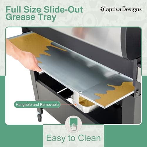 Captiva Designs 6-Burner Propane Gas BBQ Grill with Side Burner & Porcelain-Enameled Cast Iron Grate for Outdoor Kitchen & Backyard Barbecue, 65,800 BTU Output,665 SQ.IN. Cooking Area,Stainless Steel