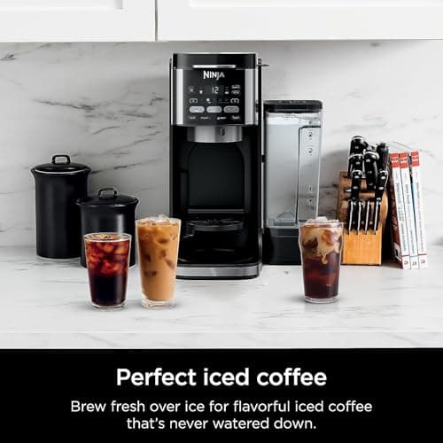 Ninja CFP101 DualBrew Hot & Iced Coffee Maker, Single-Serve, Compatible with K-Cups & 12-Cup Drip Coffee Maker, Black (Renewed)