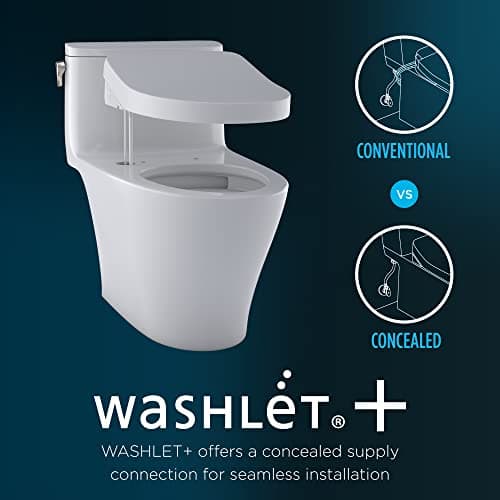 TOTO WASHLET+ AP Wall-Hung Elongated Toilet with S7 Contemporary Bidet Seat and DuoFit In-Wall 0.9 and 1.28 GPF Dual-Flush Tank System, Matte Silver - CWT4264726CMFG#MS
