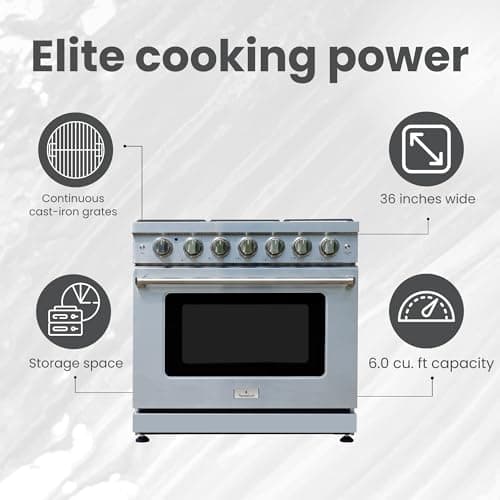 36-inch Pro-Style Gas Range with 6 High-Powered Burners & 6.0 cu. Ft. Convection Oven in Stainless Steel - Natural Gas/LP Convertible Freestanding Range