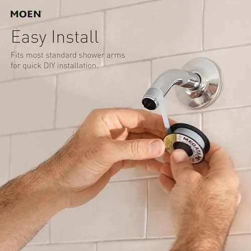 Moen S6365BL Voss 6" Single-Function Rainshower Showerhead with Immersion Technology, Matte Black