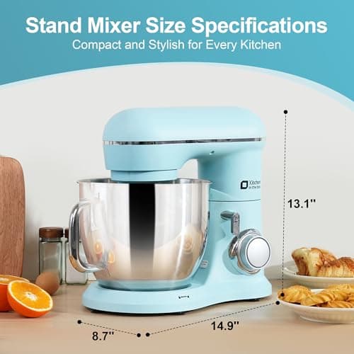Kitchen in the box 7QT 900W 10-Speed Stand Mixer, Tilt-Head Kitchen Electric Mixer with Dough Hook, Whisk & Flat Beater(Blue)