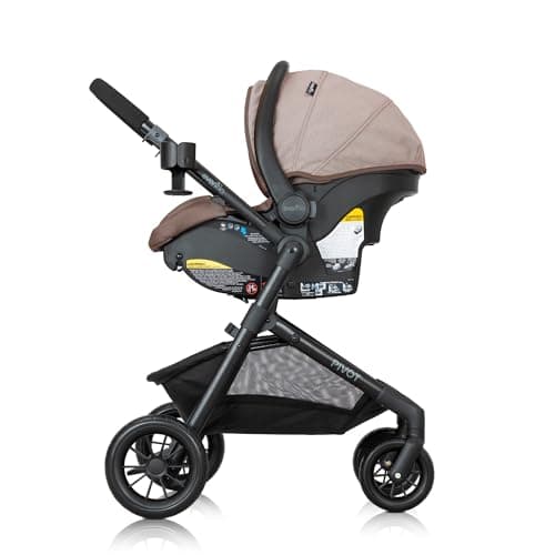 Evenflo Pivot Modular Travel System with LiteMax Infant Car Seat (Desert Tan)