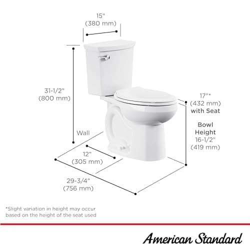 American Standard 606AA002.020 H2Option Two-Piece Toilet with Toilet Seat and Wax Ring, Elongated Front, Chair Height, Dual Flush, White, 0.92 - 1.28 gpf