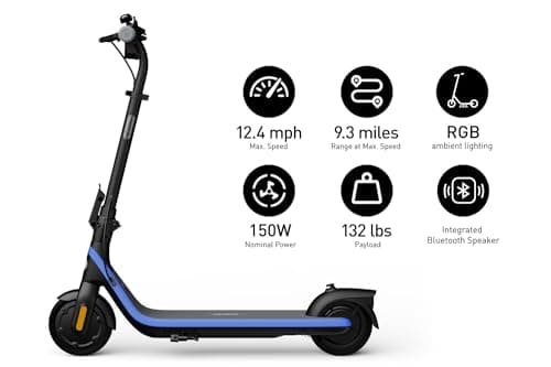 Segway Ninebot eKickScooter - Electric Scooter for Kids 6-14, w/t Adjustable Handlebar Height (Only C2 Pro) for Riders up to 132 lbs, Includes New Cruise Mode, UL-2272 Certified