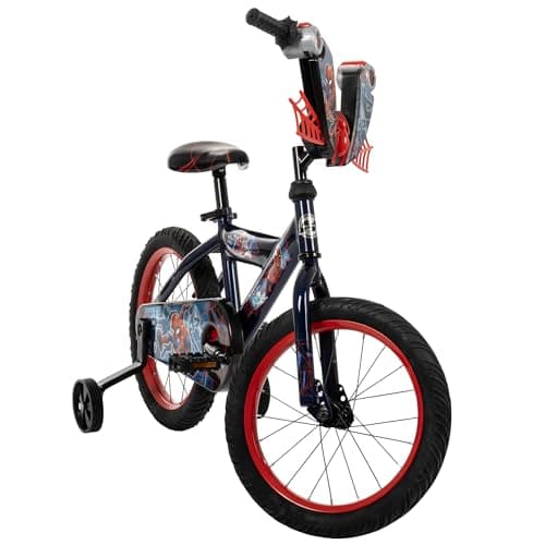 Huffy Disney and Marvel 12/16 Inch Boy's Bike for Kids, Multiple Color Options and Designs Available, Ideal for Ages 3+ Years Old, Removable Training Wheels, Adjustable Seat, Simple Coaster Brake