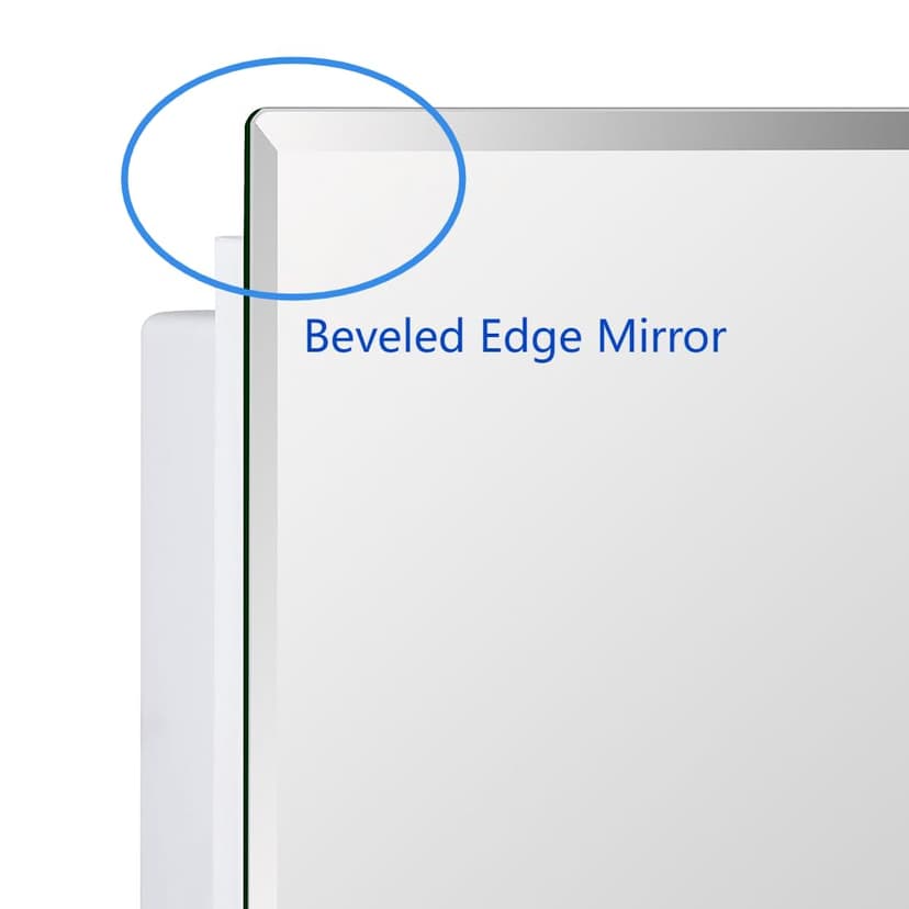 Plastic Medicine Mirror Cabinet for Bathroom 16 x 26 inch, Surface and Recessed Mount