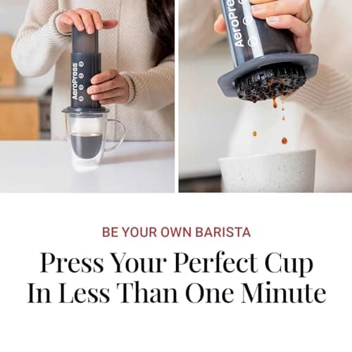 AeroPress Original Coffee Press – 3 In 1 Brew Method Combines French Press, Espresso, Full Bodied Coffee Without Grit or Bitterness, Small Portable Coffee Maker for Camping & Travel