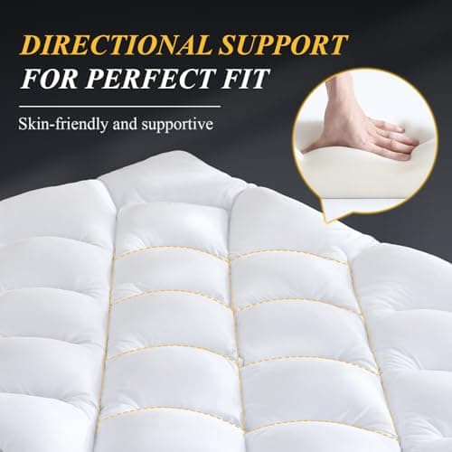 DOWNCOOL 3 Inch Queen Mattress, Ultra Thick and Fluffy Supportive Memory Foam Mattress Topper for Body Pain, Pad with Breathable Mesh Design for Deep Sleep, 80x60x3 Inches