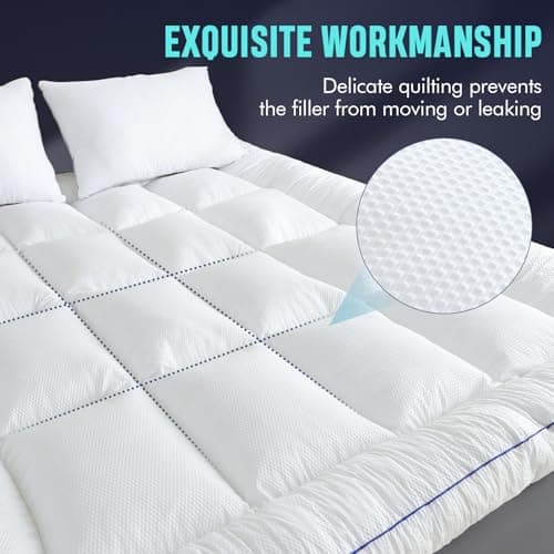 WhatsBedding 4 Inch Memory Foam Mattress Topper King Size, with 3D Bubble Mattress Pad Cover, Soft Quilted 100% Cotton Layer for Back Pain, White(78"x80")