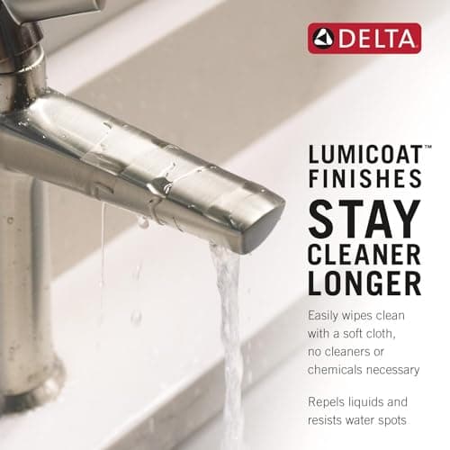Delta Faucet Stryke Widespread Bathroom Faucet 3 Hole, Gold Bathroom Sink Faucet, 2 Handle Bathroom Faucet, Bath Faucet, Metal Pop-Up Drain Assembly, Lumicoat Champagne Bronze 35776-CZ-PR-MPU-DST