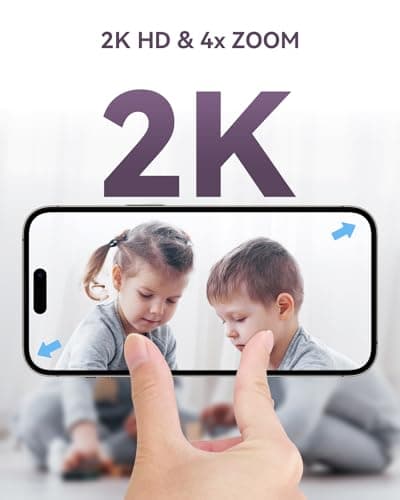 Smart WiFi Baby Monitor - 5" 1080P Split Screen & 2K Camera App Control, Motion Alerts, Sound Detection, HD Night Vision, 5050mAh Battery, 2-Way Talk, Multi-User, Triple Security, 1600ft Range