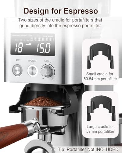 MOKKOM Coffee Grinder with Removable Coffee Scale via Bluetooth Connectivity, Anti-static Conical Burr Coffee Bean Grinder, 31 Precise Settings for French Press/Cold Brew/Pour Over/Drip/Espresso