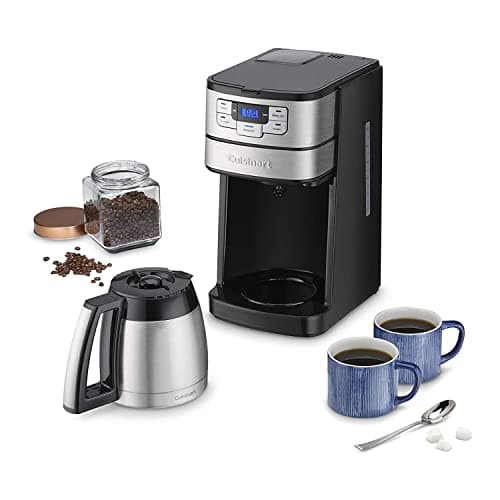 Cuisinart 10 Cup Coffee Maker with Grinder, Automatic Grind & Brew, Black/Silver, DGB-450NAS
